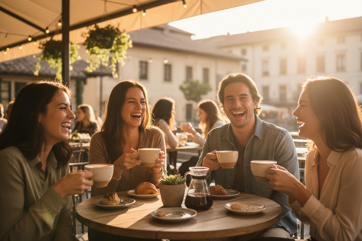 Outdoor café coffee
